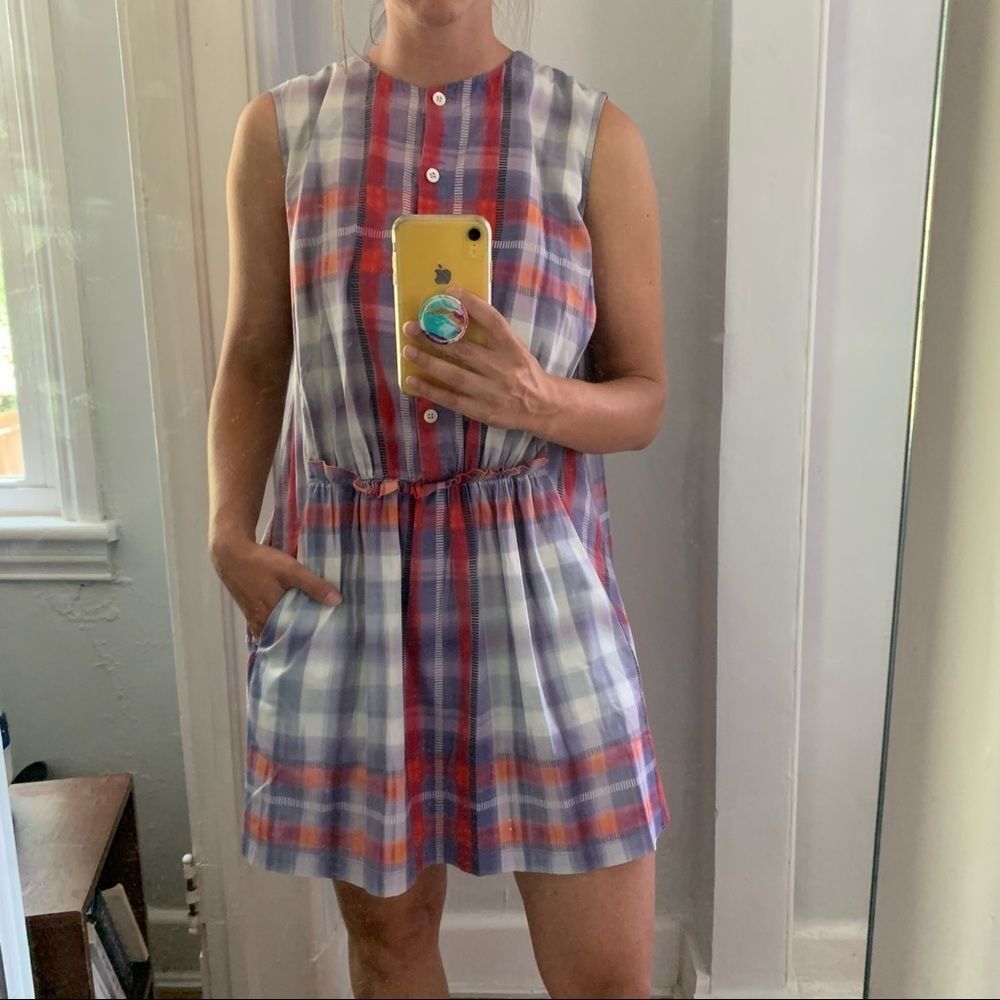 THAKOON Addition Plaid Button Shirtdress Tunic size 6